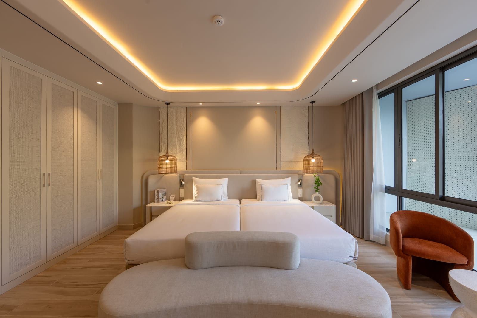 Phòng nghỉ với hai giường đơn